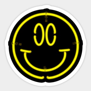 Neon Happy Face Sticker